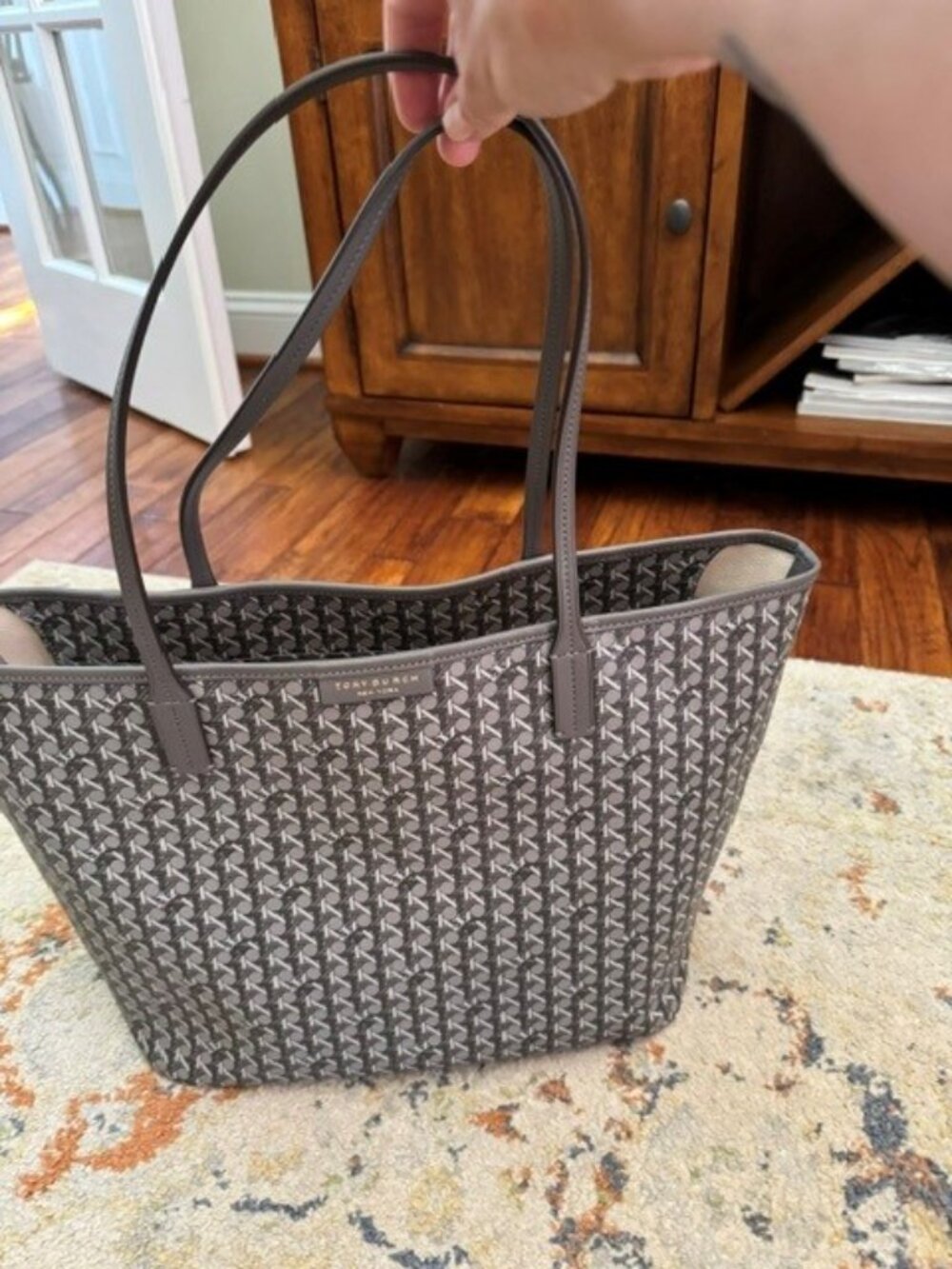 Tory Burch Zinc Coated Canvas Ever-Ready Tote Bag  W/O tags - Picture 2 of 6